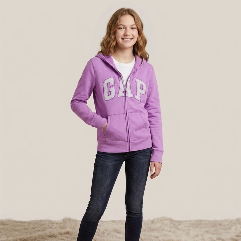 GAP Purple Full Zip Hoodie with Signature Logo